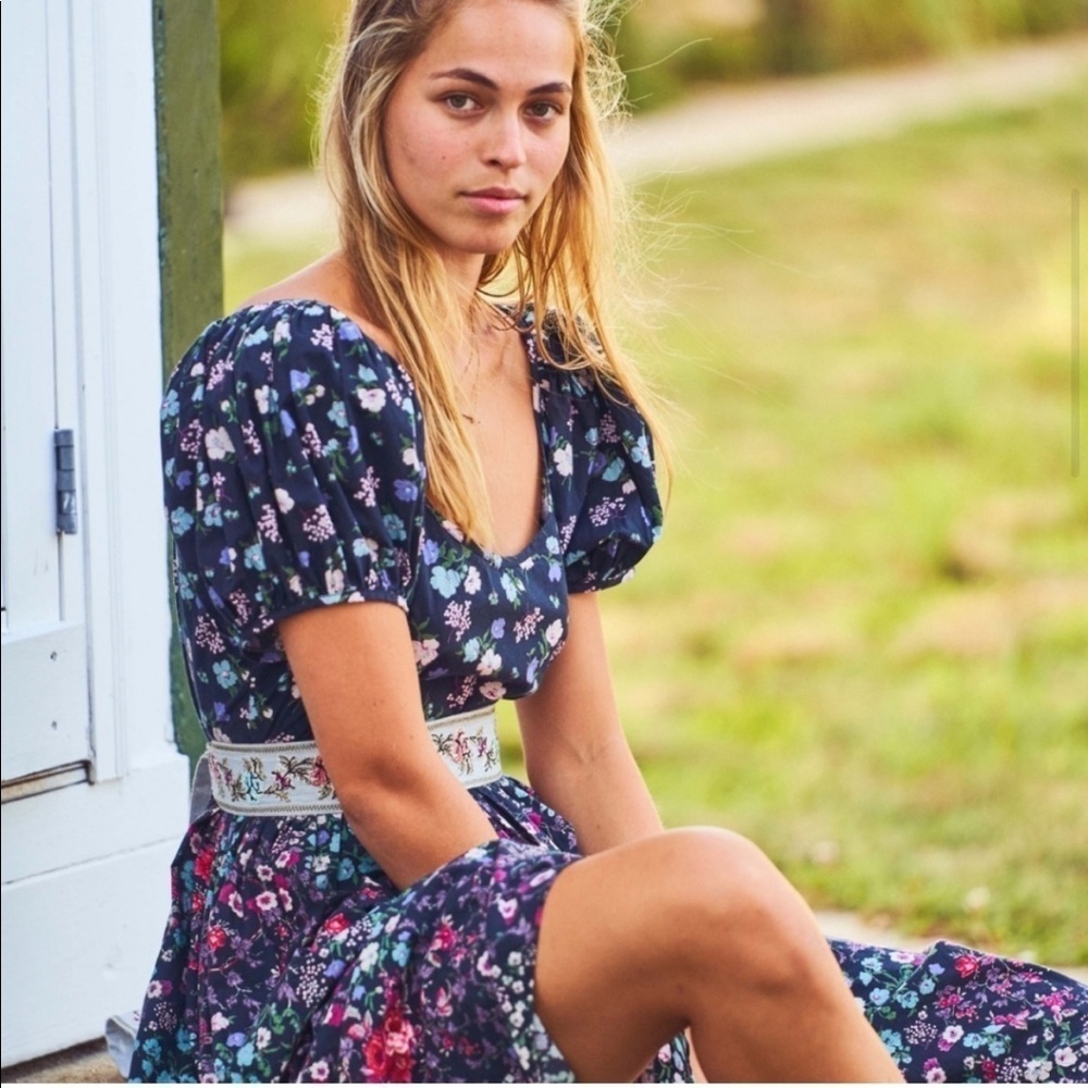 LoveShackFancy Lais Floral Puff Sleeve Dress - Picture 8 of 16